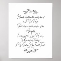 Schwarz-Weiß-Blätter Psalm 91 Christlich