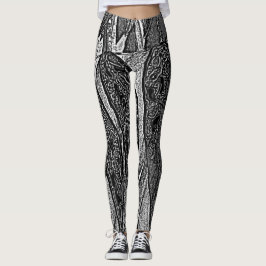 Schwarz-Weiß-Blattformen, zeitgemäßes Design Leggings