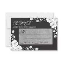 Schwarz-Weiß-Blau-Farbblende - RSVP-Karte