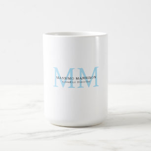 Schwarz Weiß Blau Minimalistisches Professionelles Kaffeetasse