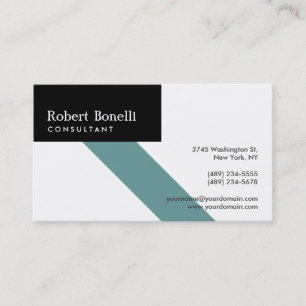Schwarz-weiß Blue Modern Consulting Business Card Visitenkarte