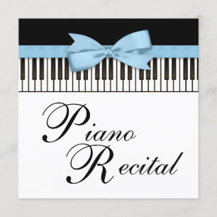 Schwarz-weiß Blue Piano Keys Erwägungsgrund Einladung