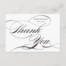 Schwarz-Weiß-Blüh-Hochzeit Danke-Karte