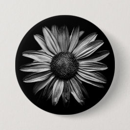 Schwarz-Weiß-Blume 18 Button