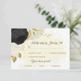 Schwarz-Weiß-Blume - Auswahl an botanischen Gerich RSVP Karte