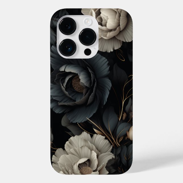 Schwarz-Weiß-Blume Case-Mate iPhone 14 Pro Hülle (Rückseite)