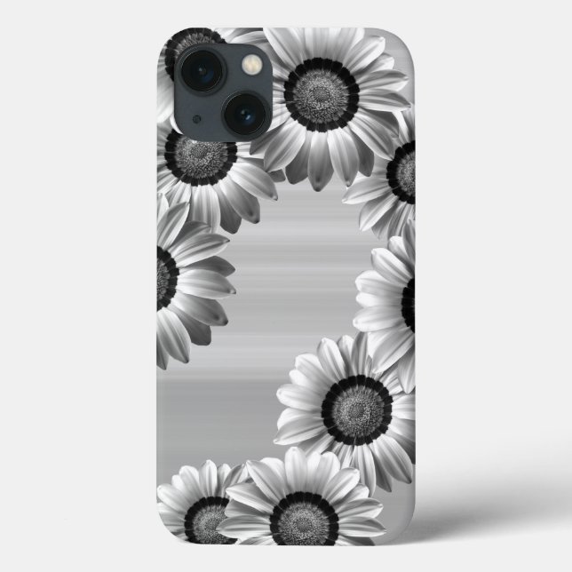 Schwarz-Weiß-Blume Case-Mate iPhone Hülle (Rückseite)