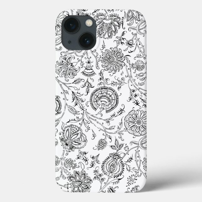 Schwarz-Weiß-Blume Case-Mate iPhone Hülle (Rückseite)