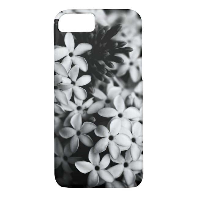 Schwarz-Weiß-Blume Case-Mate iPhone Hülle (Rückseite)