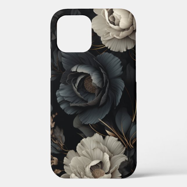Schwarz-Weiß-Blume Case-Mate iPhone Hülle (Rückseite)