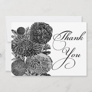 Schwarz-Weiß-Blume Danke-Karte Dankeskarte