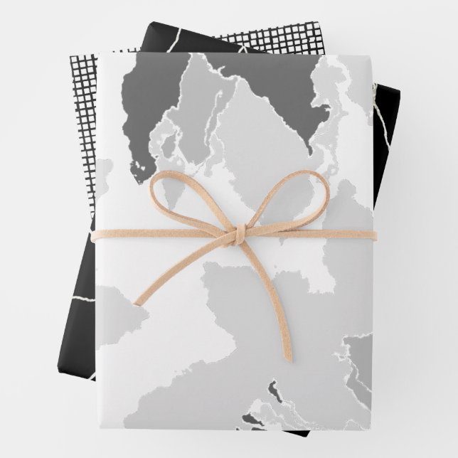 Schwarz-Weiß-Blume Geschenkpapier Set (Beispiel)