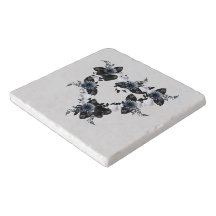 Schwarz-Weiß-Blume Herzkranz