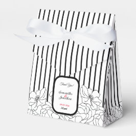 Schwarz-Weiß-Blume mit Streifen Geschenkschachtel