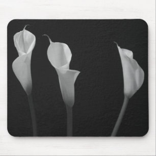Schwarz-Weiß-Blume Mousepad