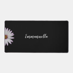 Schwarz-Weiß-Blume Personalisiert Schreibtischunterlage