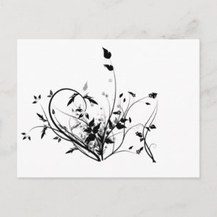 Schwarz-Weiß-Blume Postkarte