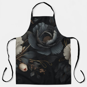 Schwarz-Weiß-Blume Schürze