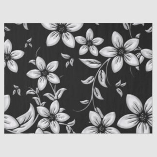 Schwarz-Weiß-Blume Seidenpapier