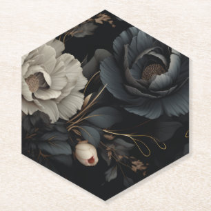 Schwarz-Weiß-Blume Untersetzer