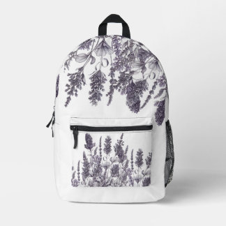 Schwarz-Weiß-Blumen Bedruckter Rucksack