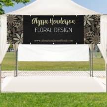 Schwarz-Weiß-Blumen-Design-Geschäfts-Verkäuferstan