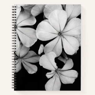 Schwarz-Weiß-Blumenfotografie Notizbuch