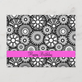 Schwarz-Weiß-Blumenkarte Postkarte
