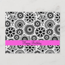 Schwarz-Weiß-Blumenkarte Postkarte