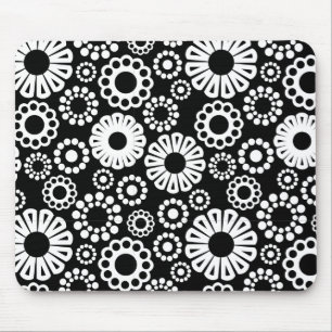 Schwarz-Weiß-Blumenmousepad Mousepad