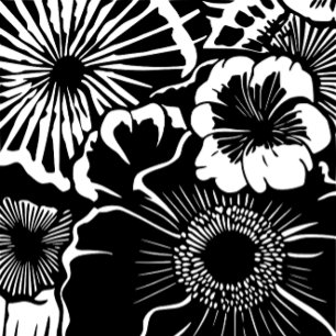 Schwarz Weiß Blumenmuster Kühne Botanische Ästheti iPhone 15 Pro Hülle