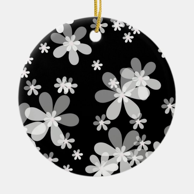 Schwarz-weiß blumenreich keramik ornament (Vorne)