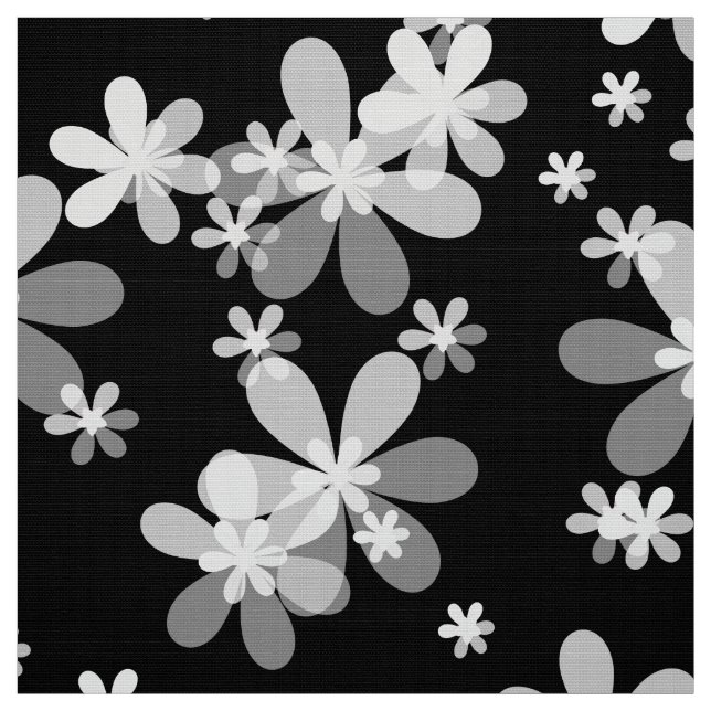 Schwarz-weiß blumenreich stoff (Muster)