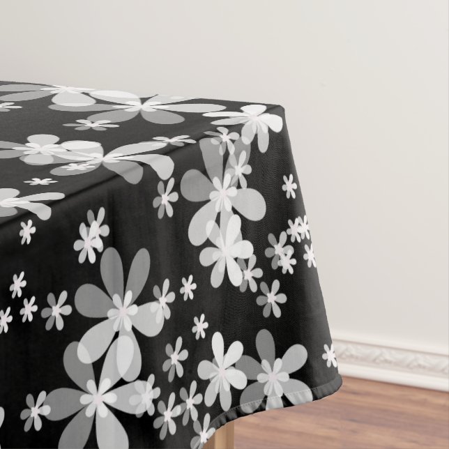 Schwarz-weiß blumenreich tischdecke (Beispiel)