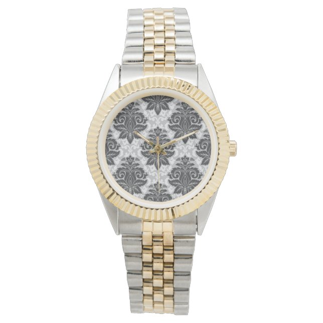 Schwarz-Weiß-Blüte Armbanduhr (Vorderseite)