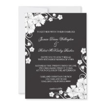 Schwarz-Weiß-Blüten - Einladung zur Hochzeit