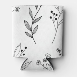 Schwarz-Weiß-Blütenboho-Hochzeit Dosenkühler