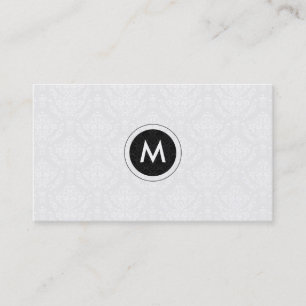 Schwarz-Weiß-Blütenmasken in Monogrammatik Visitenkarte
