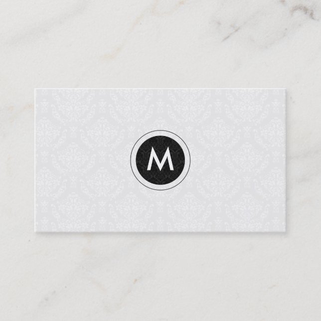 Schwarz-Weiß-Blütenmasken in Monogrammatik Visitenkarte (Vorderseite)