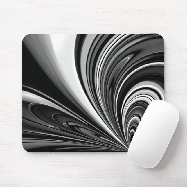 Schwarz-Weiß-Bogen-Abstrakt Mousepad (Mit Mouse)