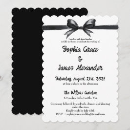 Schwarz-Weiß-Bogen | Elegante Hochzeit | Monochrom Einladung