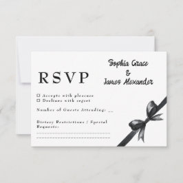 Schwarz-Weiß-Bogen | Elegante Hochzeit | Monochrom RSVP Karte