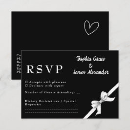 Schwarz-Weiß-Bogen | Elegante Hochzeit | Monochrom RSVP Karte