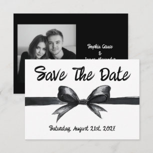 Schwarz-Weiß-Bogen Elegante Hochzeit Monochrom Save The Date