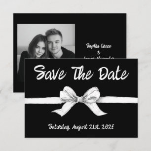 Schwarz-Weiß-Bogen Elegante Hochzeit Monochrom Save The Date