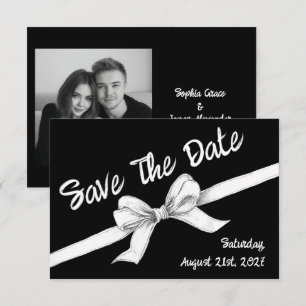 Schwarz-Weiß-Bogen Elegante Hochzeit Monochrom Save The Date