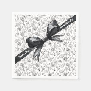 Schwarz-Weiß-Bogen Elegante Hochzeit Monochrom Serviette