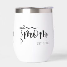 Schwarz-Weiß-Bogen-Script-Mama Etablierte Elegant