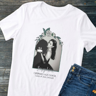 Schwarz-Weiß-Bogenfoto 2026 Abschluss-Familie Tri-Blend Shirt