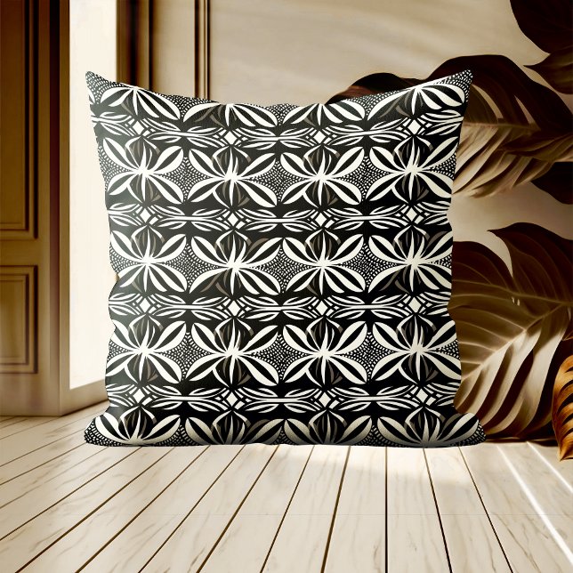 Schwarz-Weiß-Boho Elegante Keilkissen Kissen (Von Creator hochgeladen)